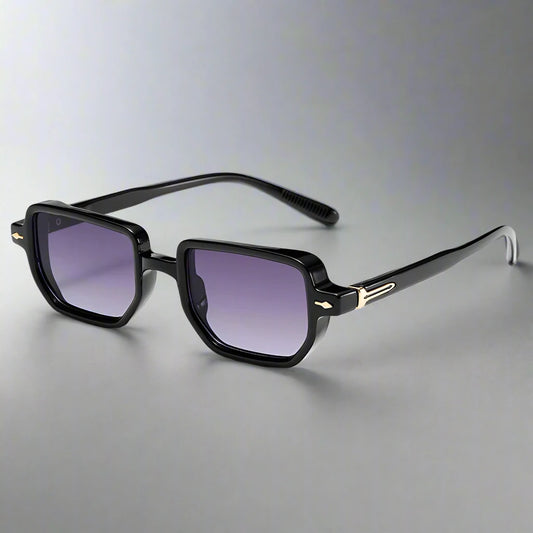 Retro Rectangle Rivets Punk Gradient Sunglasses