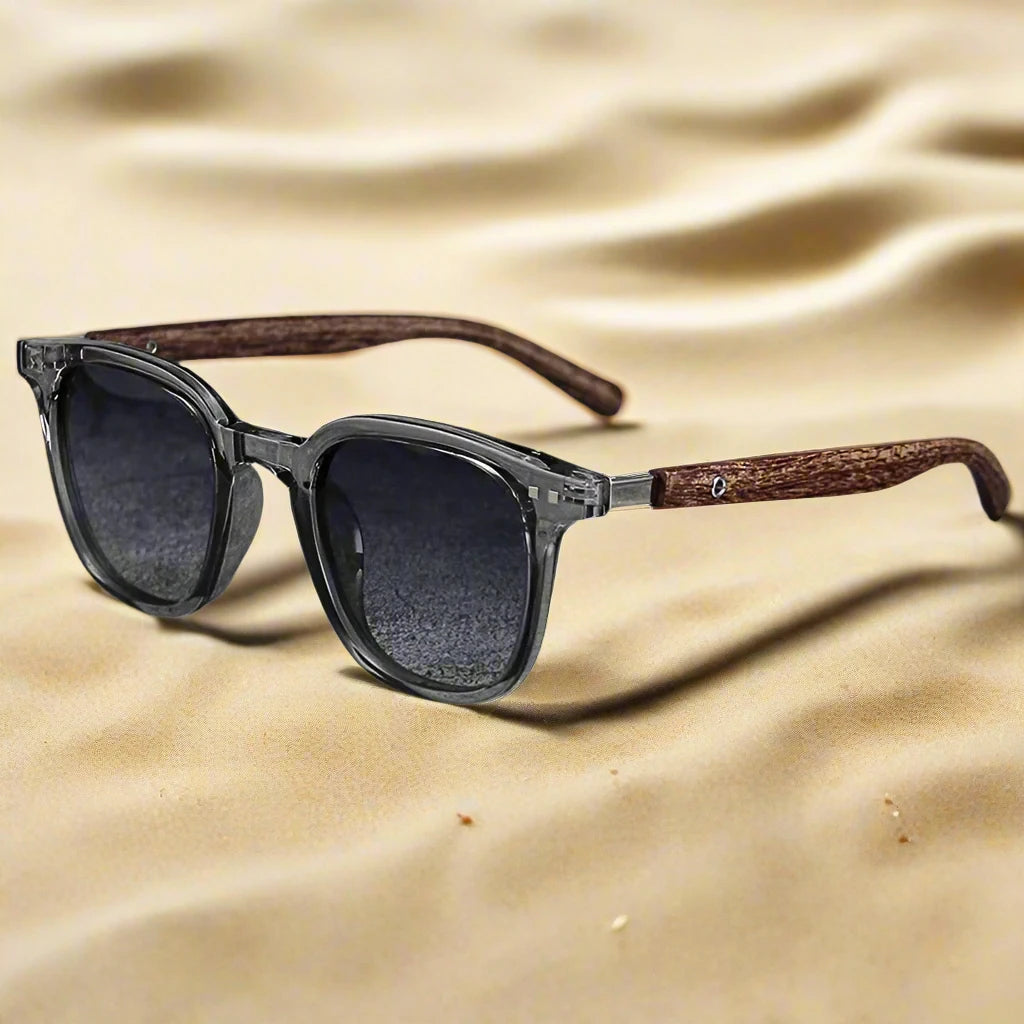 Trendy Retro Wood Grain Polarized Sunglasses